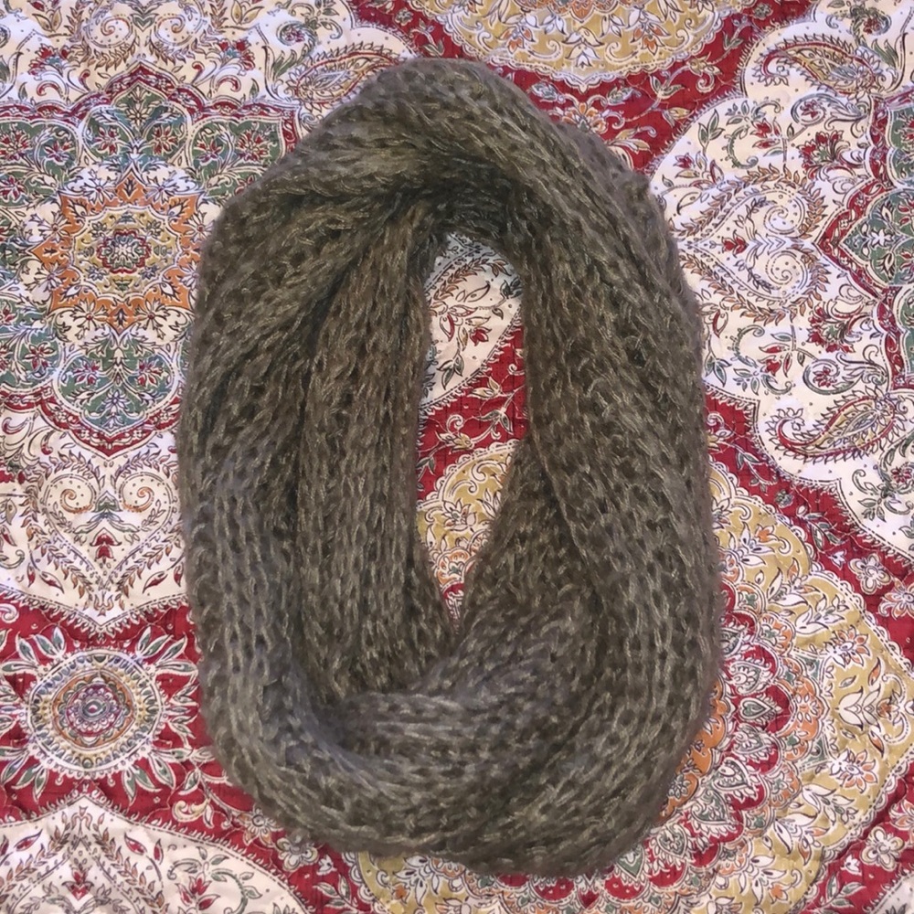 grey knit infinity scarf
